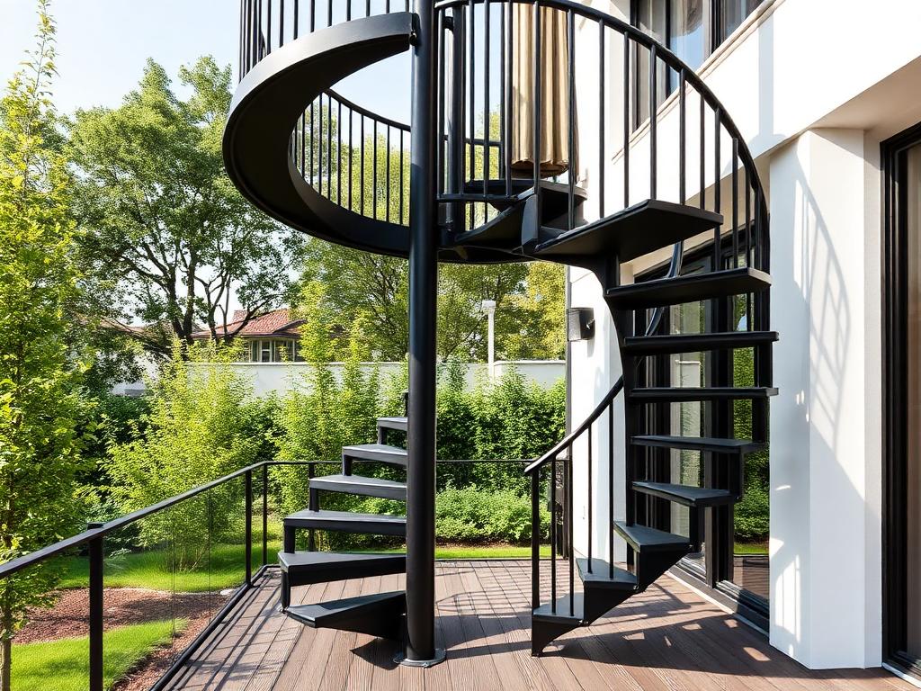 Escalier Colimaçon extérieur — Acier / aluminium